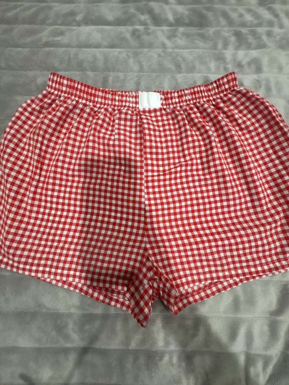Red & White Gingham Boxer Shorts Pajama Bottoms